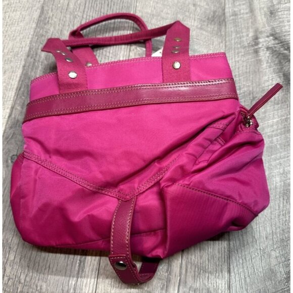 FRANCO SARTO Hot Pink Handbag Purse Accordion Gathered Zip Pockets Rock Roll NEW - Picture 2 of 13